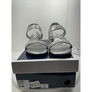 Karen Scott Pewter Sandals with Sparkling Accents